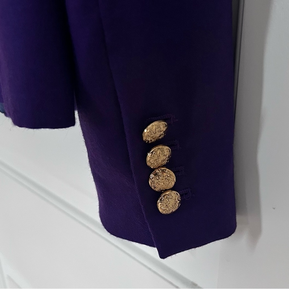 LIKE NEW J. CREW PURPLE WOOL SCHOOLBOY BLAZER (ORIGINAL) - SIZE 2 - Picture 6 of 12